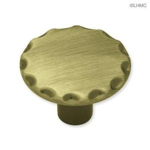 P63300C-AB 1 1/8" Antique Brass Scallop Edge Cabinet Drawer Knob