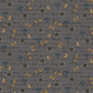 Henry Glass Bluebird of Happiness Mixed Media Dk Gray Fabric By Yard Henry Glass Bluebird of Happiness Mixed Media Dk Gray Fabric By Yard