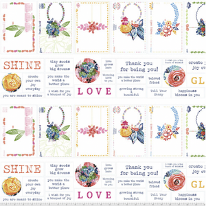 Kelli May-Krenz Boho Blooms Postcards Multi Fabric By The Yard Kelli May-Krenz Boho Blooms Postcards Multi Fabric By The Yard