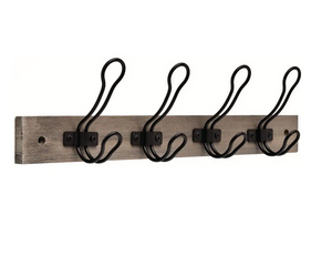Liberty R39304-GFB 18" Rustic Wire Hook Rail Black & Graywash Finish Liberty R39304-GFB 18" Rustic Wire Hook Rail Black & Graywash Finish
