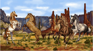 Studio E Wild Wild West Large Scenic Sienna Fabric By The Panel Studio E Wild Wild West Large Scenic Sienna Fabric By The Panel
