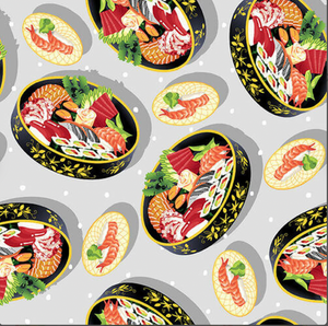 Blank Quilting Soho Sushi Bento Boxes Gray Fabric By The Yard Blank Quilting Soho Sushi Bento Boxes Gray Fabric By The Yard