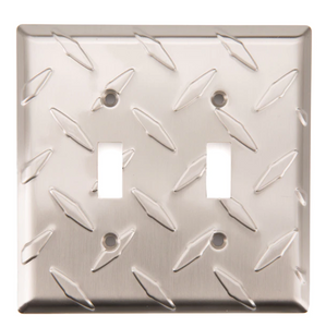 Brainerd W32844-SN Diamond Plate Double Switch Cover Plate Satin Nickel Brainerd W32844-SN Diamond Plate Double Switch Cover Plate Satin Nickel