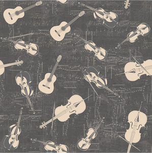 Stof My Composition Strings Gray Fabric By The Yard Stof My Composition Strings Gray Fabric By The Yard
