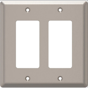 Style Selections W45071-SN Satin Nickel Simple Square Double GFCI Wall Plate Style Selections W45071-SN Satin Nickel Simple Square Double GFCI Wall Plate