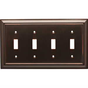 Brainerd W10600-BZM Architect Matte Bronze Quad Switch Wall Plate Cover Brainerd W10600-BZM Architect Matte Bronze Quad Switch Wall Plate Cover
