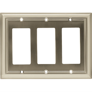 Brainerd ArchitecturalW10864-SN Triple GFCI Decora Switch Plate Satin Nickel Brainerd ArchitecturalW10864-SN Triple GFCI Decora Switch Plate Satin Nickel