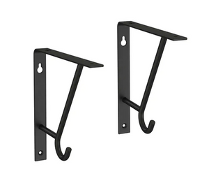 Liberty S43792CFB Flat Black 7" Decorative Shelf Bracket  w/ Hook (2-Pack)