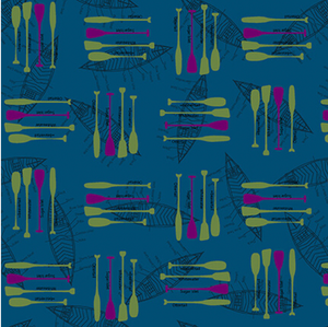 Studio E Silent Sports Canoe Paddles Teal Fabric By The Yard Studio E Silent Sports Canoe Paddles Teal Fabric By The Yard