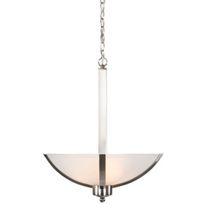 Alta Peak Collection 3-Light Stainless Steel Bowl Pendant w/ Glass Shade