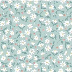 Studio E Blossom & Grow Daisy Toss Aqua Fabric By The Yard Studio E Blossom & Grow Daisy Toss Aqua Fabric By The Yard