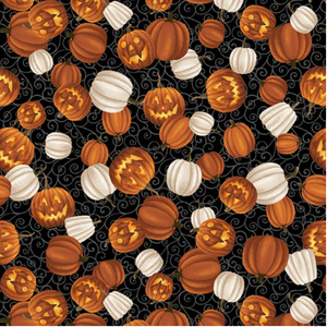 Studio E Midnight Magic Tossed Pumpkins Black/Multi Fabric By The Yard Studio E Midnight Magic Tossed Pumpkins Black/Multi Fabric By The Yard