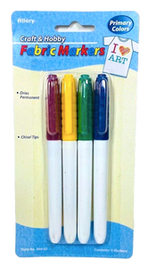 Allary Craft & Hobby Permanent Fabric Markers Primary Colors 4 Pack Allary Craft & Hobby Permanent Fabric Markers Primary Colors 4 Pack