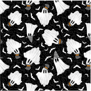 Henry Glass Olde Salem Glow Ghosts Black Fabric By The Yard Henry Glass Olde Salem Glow Ghosts Black Fabric By The Yard