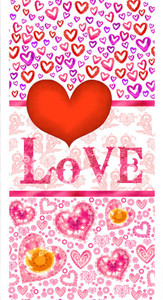 Studio E Color My Valentine 24" Panel Pink & Red Cotton Fabric By Yard Studio E Color My Valentine 24" Panel Pink & Red Cotton Fabric By Yard