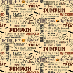 Henry Glass Haunted Village Haunted Words Cream Fabric by The Yard Henry Glass Haunted Village Haunted Words Cream Fabric by The Yard