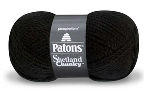 Patons Shetland Chunky Black Wool Blend Knitting & Crochet Yarn Patons Shetland Chunky Black Wool Blend Knitting & Crochet Yarn