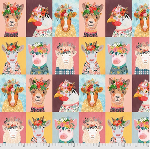 Mia Charro Farm Friends Animals Multi Cotton Fabric By Yard