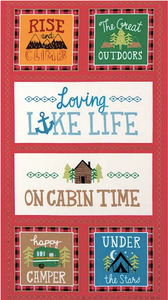 Henry Glass Loving Camp Life Panel Red Cotton Fabric By The Panel Henry Glass Loving Camp Life Panel Red Cotton Fabric By The Panel