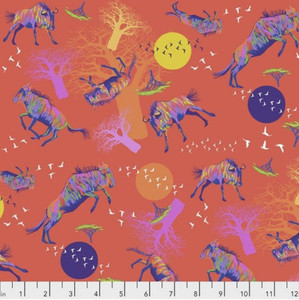 Free Spirit Lorraine Turner Migration Wildebeasts In Motion Red Fabric By Yd Free Spirit Lorraine Turner Migration Wildebeasts In Motion Red Fabric By Yd