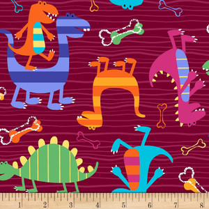 Michael Miller Dino World Dino Dudes Burgundy Cotton Fabric By Yard Michael Miller Dino World Dino Dudes Burgundy Cotton Fabric By Yard