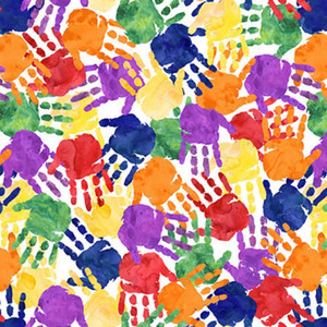 Blank Quilting Better Together Allover Hands White Cotton Fabric By The Yard Blank Quilting Better Together Allover Hands White Cotton Fabric By The Yard