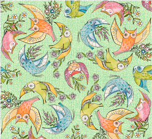 Free Spirit Cori Dantini Well Owl Be Flyers Green Fabric By The Yard Free Spirit Cori Dantini Well Owl Be Flyers Green Fabric By The Yard