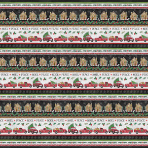 Blank Quilting Mistletoe Magic Border Stripe Black Cotton Fabric By The Yard Blank Quilting Mistletoe Magic Border Stripe Black Cotton Fabric By The Yard