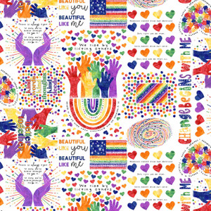 Blank Quilting Better Together Inspirational Sayings White Multi Cotton Fabric By The Yard Blank Quilting Better Together Inspirational Sayings White Multi Cotton Fabric By The Yard