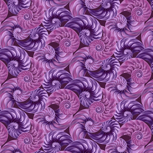 Blank Quilting Natural Beauties Seashell Purple Cotton Fabric By The Yard Blank Quilting Natural Beauties Seashell Purple Cotton Fabric By The Yard