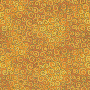 Blank Quilting Spirals Metallic Maize Cotton Fabric By The Yard