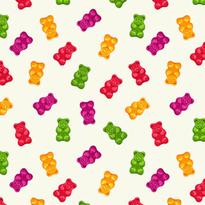 Blank Quilting Herban Sprawl Gummy Bears White Cotton Fabric By The Yard Blank Quilting Herban Sprawl Gummy Bears White Cotton Fabric By The Yard