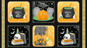 Henry Glass Nights of Olde Salem Glow 24" Block Panel Multi Fabric By The Panel Henry Glass Nights of Olde Salem Glow 24" Block Panel Multi Fabric By The Panel