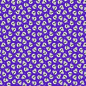 Henry Glass Witch's Night Out Tossed Skulls Purple Glow Fabric By The Yard Henry Glass Witch's Night Out Tossed Skulls Purple Glow Fabric By The Yard