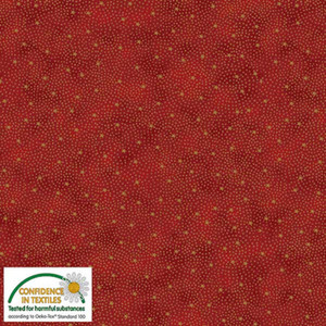 Stof Star Sprinkle Stars & Dots Red Gold Cotton Fabric By The Yard Stof Star Sprinkle Stars & Dots Red Gold Cotton Fabric By The Yard