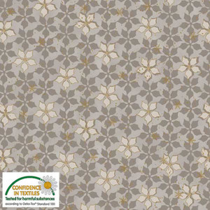 Stof Star Sprinkle Poinsettia Taupe Gold Cotton Fabric By The Yard Stof Star Sprinkle Poinsettia Taupe Gold Cotton Fabric By The Yard