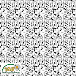 Stof European Quilting Best Bits Keys White Cotton Fabric By The Yard Stof European Quilting Best Bits Keys White Cotton Fabric By The Yard