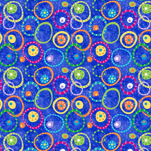 Blank Quilting Pocketful of Sunshine Funky Bangles Blue Cotton Fabric By The Yard Blank Quilting Pocketful of Sunshine Funky Bangles Blue Cotton Fabric By The Yard