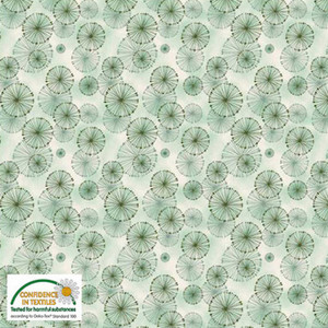 Stof Fillippa's Line Lines Circles & Dots Pastel Green Cotton Fabric By The Yard Stof Fillippa's Line Lines Circles & Dots Pastel Green Cotton Fabric By The Yard