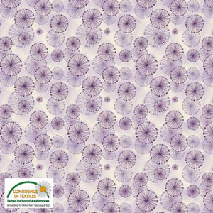 Stof Fillippa's Line Circles & Dots Pastel Purple Cotton Fabric By The Yard Stof Fillippa's Line Circles & Dots Pastel Purple Cotton Fabric By The Yard