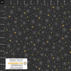 Stof European Petit Cristal Small Stars Grey Gold Cotton Fabric By The Yard Stof European Petit Cristal Small Stars Grey Gold Cotton Fabric By The Yard