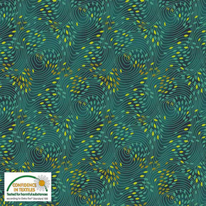 Stof Fillippa's Line Lines & Oblong Dots Green Cotton Fabric By The Yard Stof Fillippa's Line Lines & Oblong Dots Green Cotton Fabric By The Yard