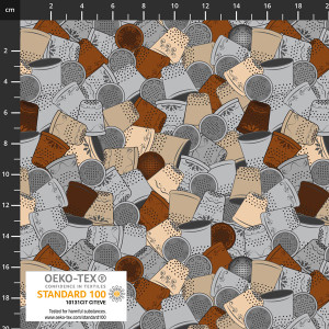 Stof European Sew Sew Sew It Thimbles Sand Cotton Quilting Fabric By The Yard Stof European Sew Sew Sew It Thimbles Sand Cotton Quilting Fabric By The Yard