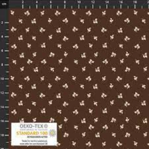 Stof European Nellie's Shirtings Leaves Dk Brown Quilting Cotton Fabric By The Yard Stof European Nellie's Shirtings Leaves Dk Brown Quilting Cotton Fabric By The Yard