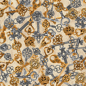 Blank Quilting Alternative Age Steampunk Keys Parchment Cotton Fabric By The Yard Blank Quilting Alternative Age Steampunk Keys Parchment Cotton Fabric By The Yard