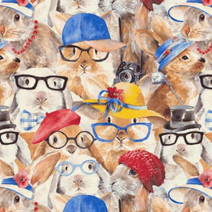 Henry Glass Trendy Meadows Packed Bunnies Multi Cotton Fabric By The Yard Henry Glass Trendy Meadows Packed Bunnies Multi Cotton Fabric By The Yard