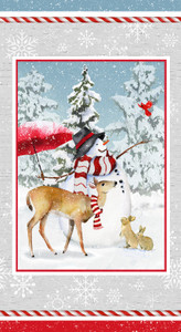Henry Glass Welcome Winter 24" Snowman Panel Fabric By The Panel Henry Glass Welcome Winter 24" Snowman Panel Fabric By The Panel
