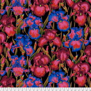 Free Spirit Philip Jacobs Bearded Iris Dark Cotton Fabric By The Yard