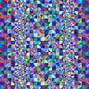 StudioE Fractal Forest Quarter Circle Blocks Indigo 24" Cotton Fabric By The Panel StudioE Fractal Forest Quarter Circle Blocks Indigo 24" Cotton Fabric By The Panel