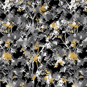 Henry Glass Black, White & 24 Karat Tree Silhouette Black Cotton Fabric By The Yard Henry Glass Black, White & 24 Karat Tree Silhouette Black Cotton Fabric By The Yard